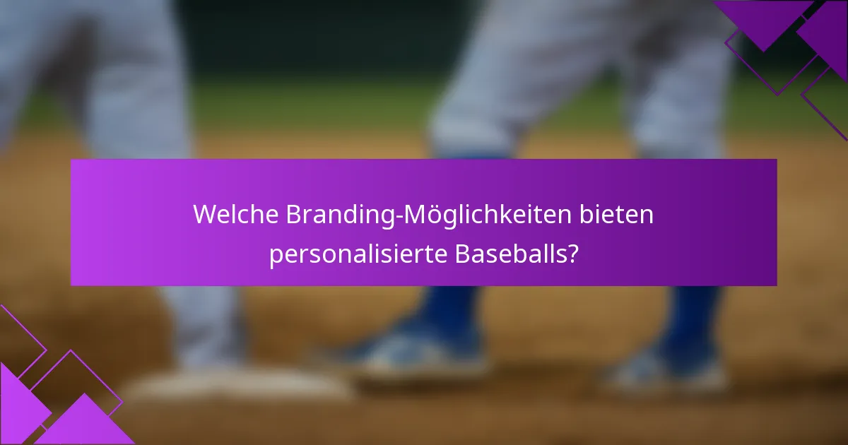 Welche Branding-Möglichkeiten bieten personalisierte Baseballs?