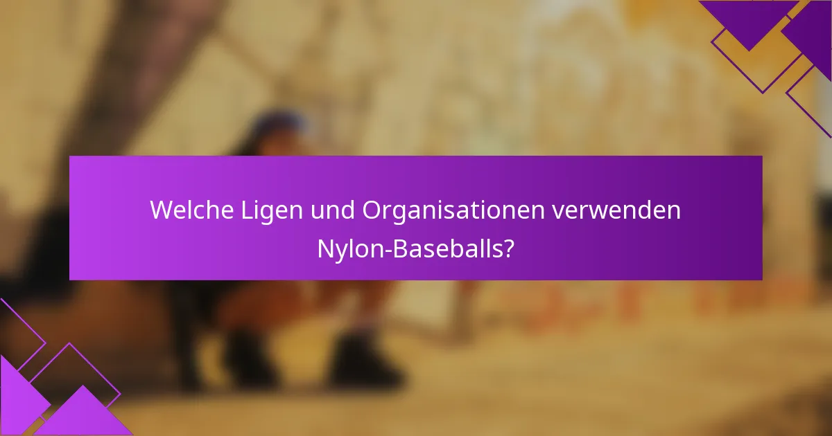 Welche Ligen und Organisationen verwenden Nylon-Baseballs?
