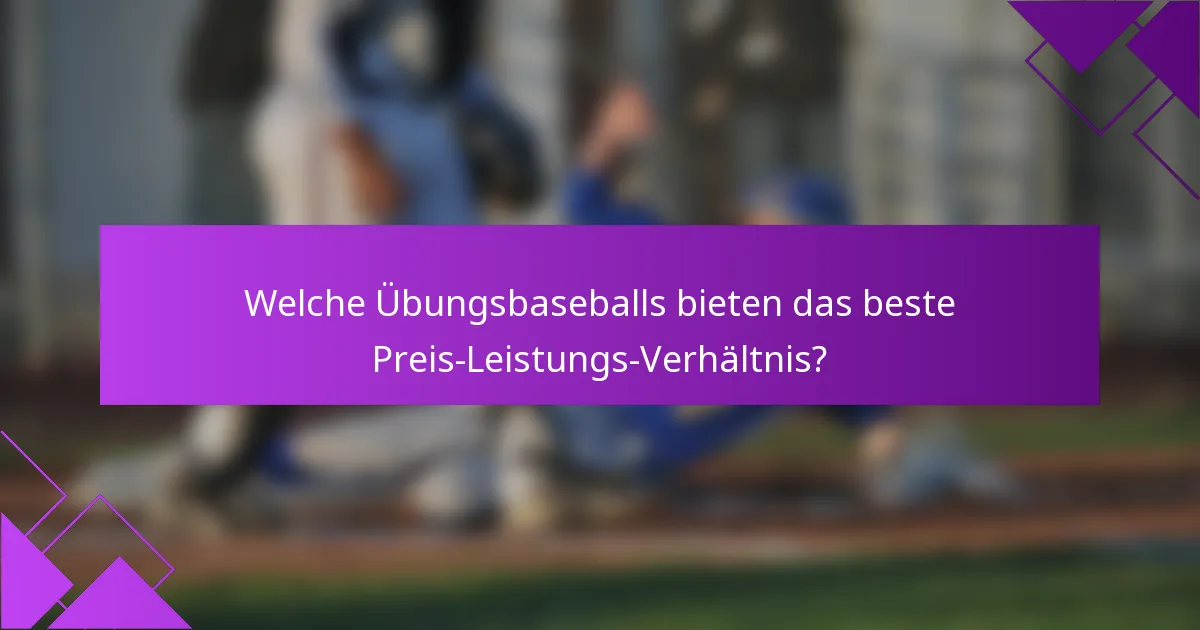 Welche Übungsbaseballs bieten das beste Preis-Leistungs-Verhältnis?