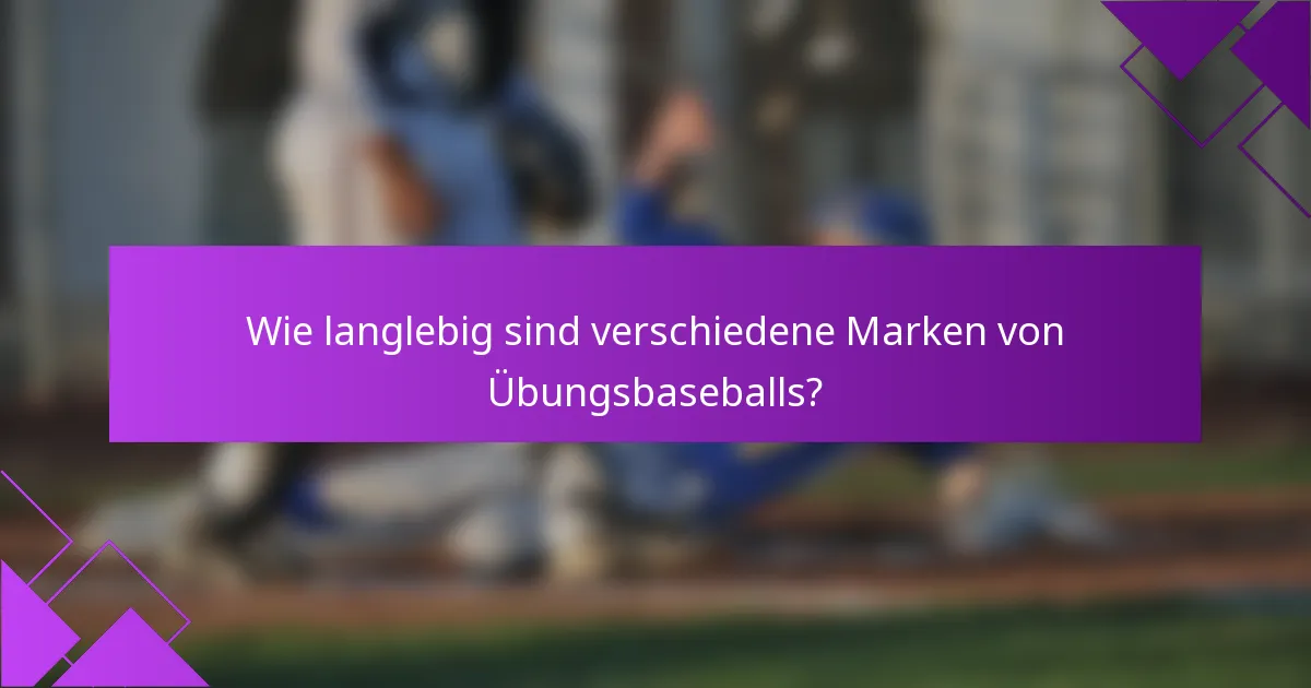Wie langlebig sind verschiedene Marken von Übungsbaseballs?