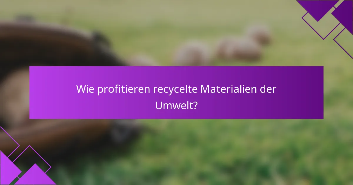 Wie profitieren recycelte Materialien der Umwelt?