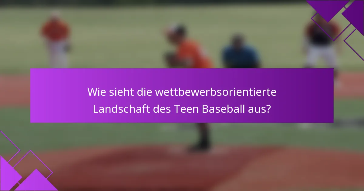 Wie sieht die wettbewerbsorientierte Landschaft des Teen Baseball aus?
